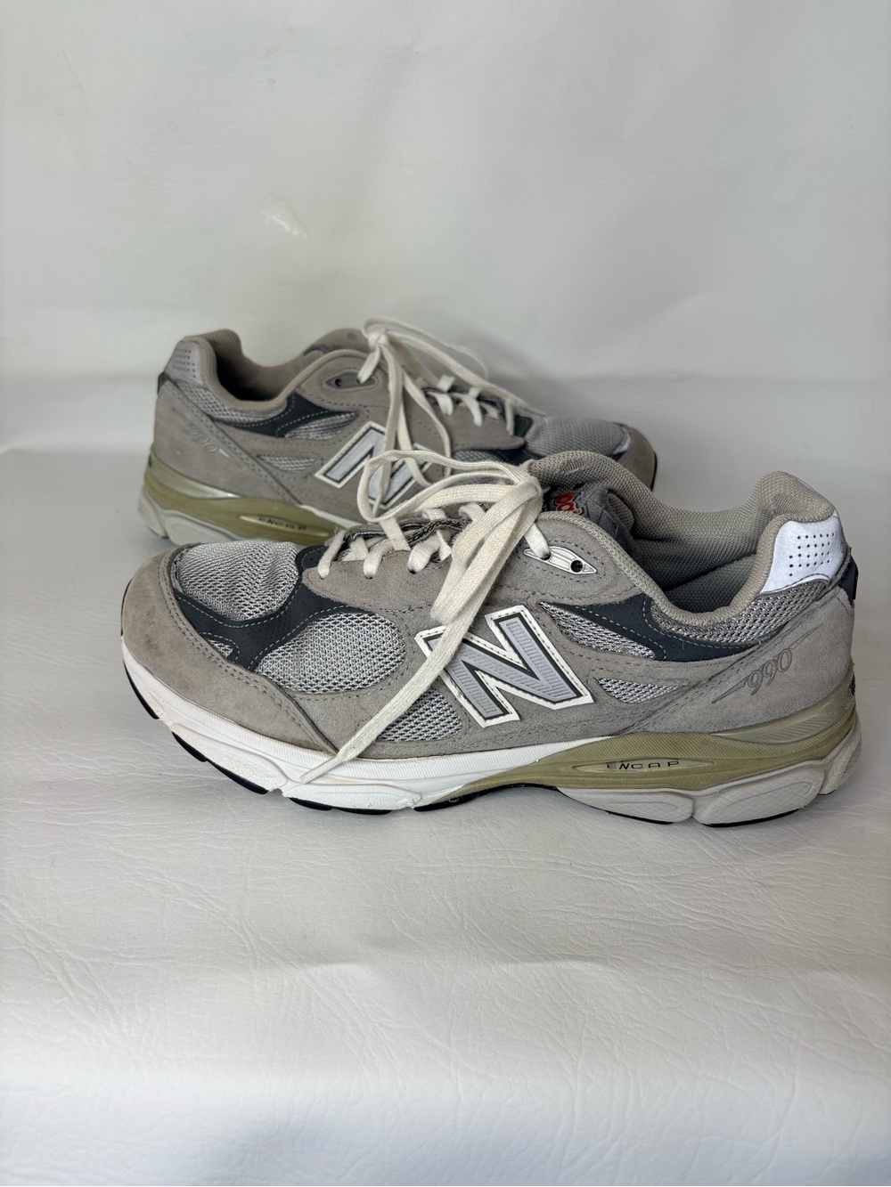 New Balance 990v3 Gray Suede Mesh Sneakers Men’s Size 8.5 4E Extra Wide M990GL3